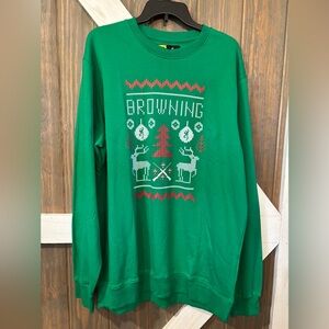 Browning Men’s Crewneck Pullover Christmas Sweatshirt sz XL
